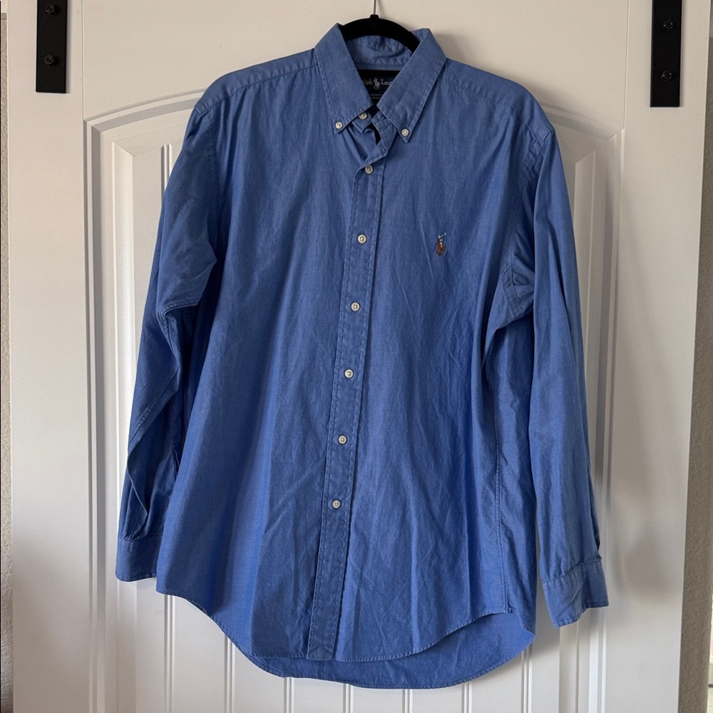 Ralph Lauren Men's Casual Blue Button-Down Shirt